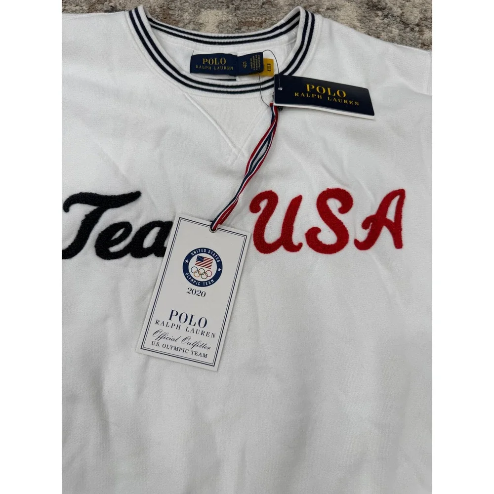 Polo‎ Ralph Lauren Team USA 2020 Olympic Games White Sweatshirt XS NWT